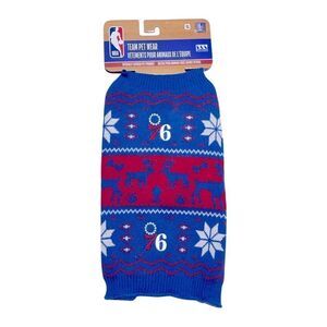 NBA Officially Licensed Philadelphia 76ers Petwear Knit Dog Sweater Small NWT
